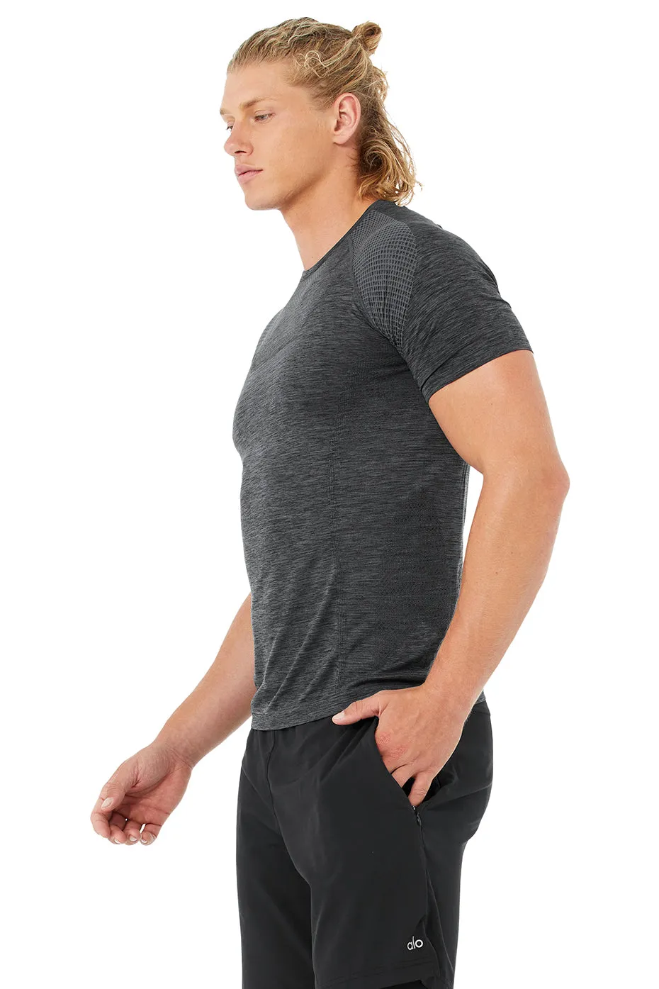 Amplify Seamless Short Sleeve Tee - Black Heather