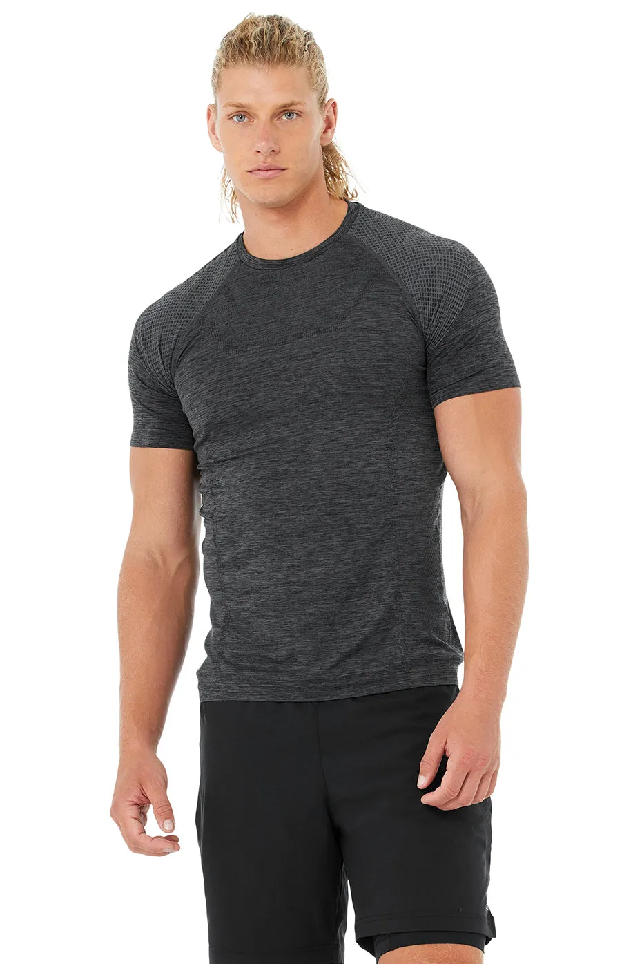 Amplify Seamless Short Sleeve Tee - Black Heather