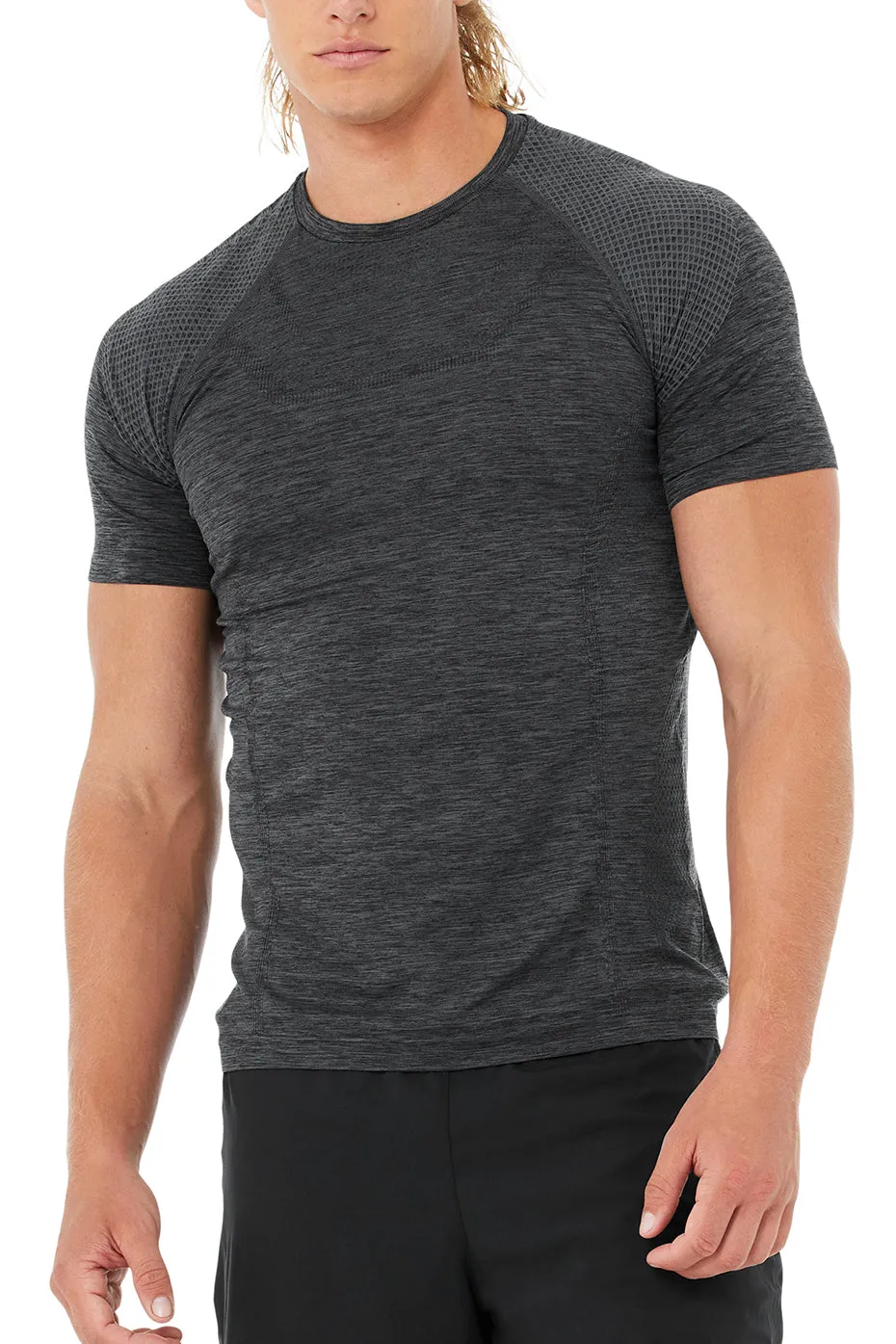 Amplify Seamless Short Sleeve Tee - Black Heather