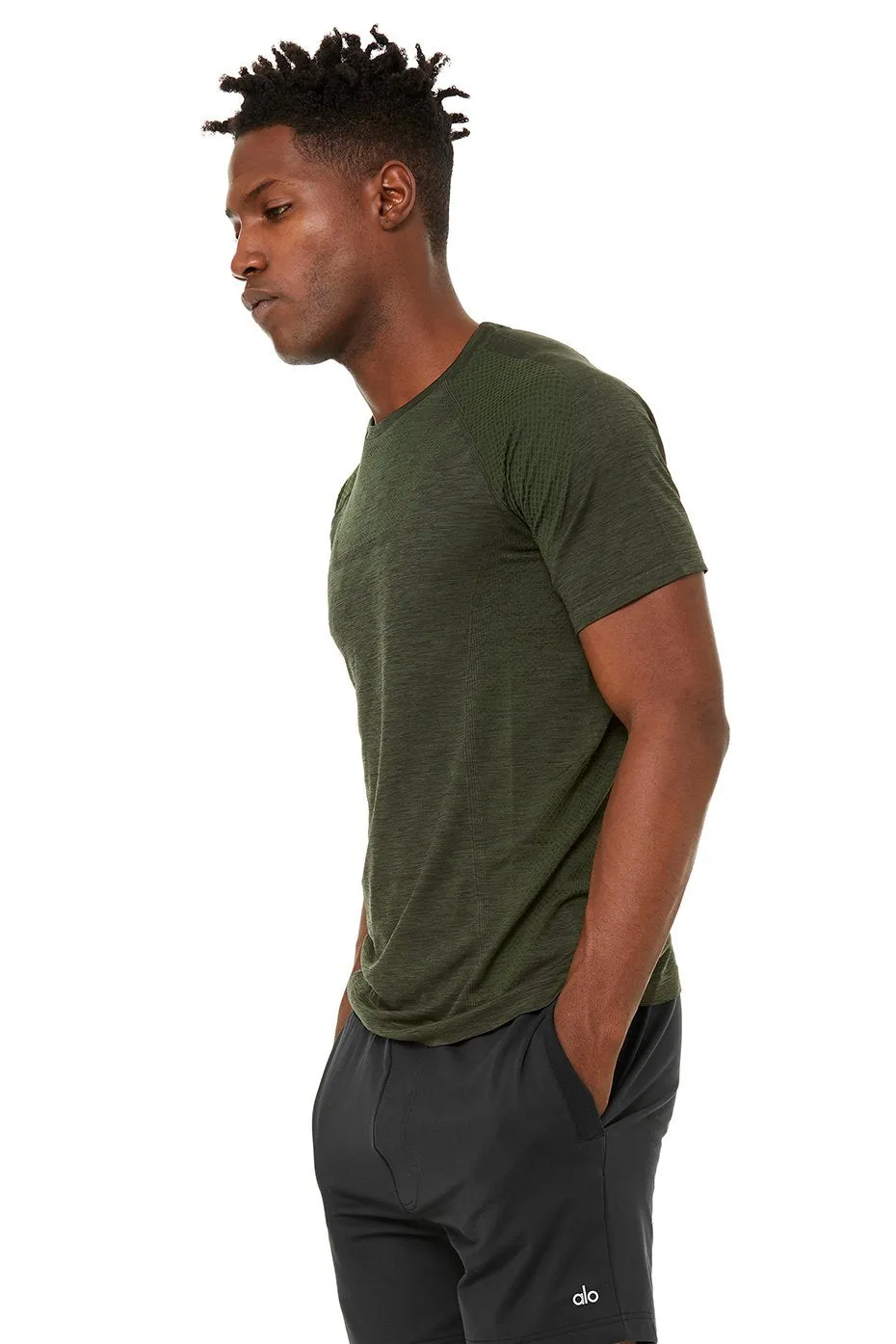 Amplify Seamless Short Sleeve Tee - Hunter Heather