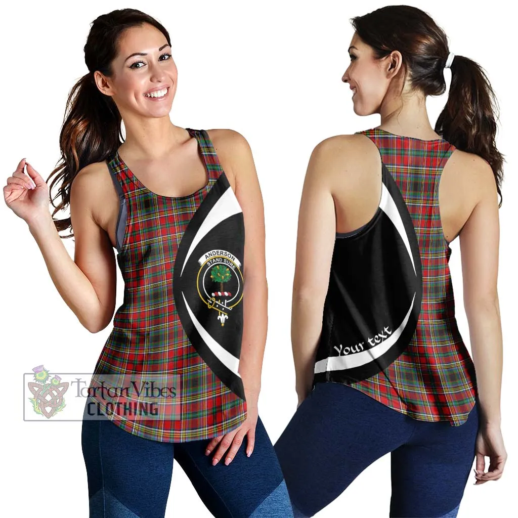 Anderson of Arbrake Tartan Women's Racerback Tanks with Family Crest Circle Style