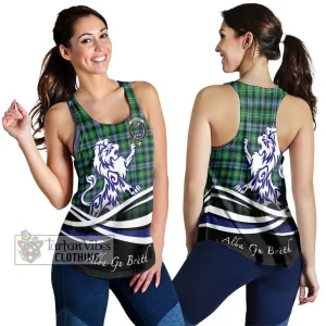 Arbuthnot Ancient Tartan Women's Racerback Tanks with Alba Gu Brath Regal Lion Emblem