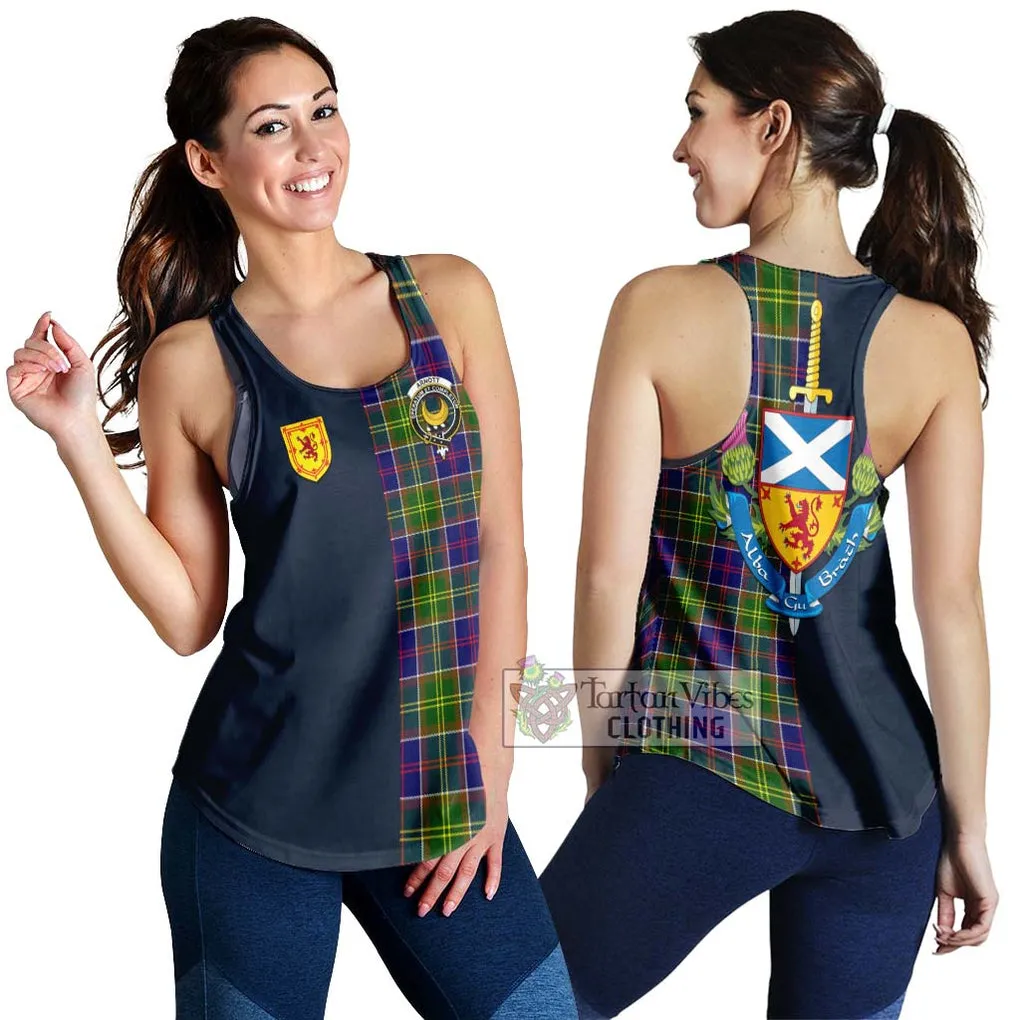 Arnott Tartan Women's Racerback Tanks Alba with Scottish Lion Royal Arm Half Style