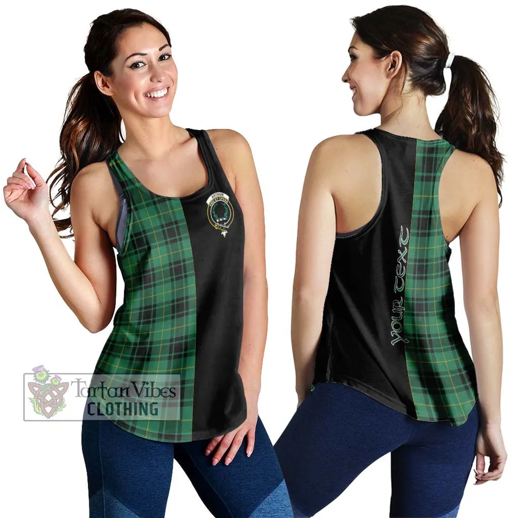 Arthur Ancient Tartan Women's Racerback Tanks with Family Crest and Half Of Me Style