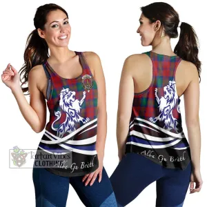 Auchinleck (Affleck) Tartan Women's Racerback Tanks with Alba Gu Brath Regal Lion Emblem