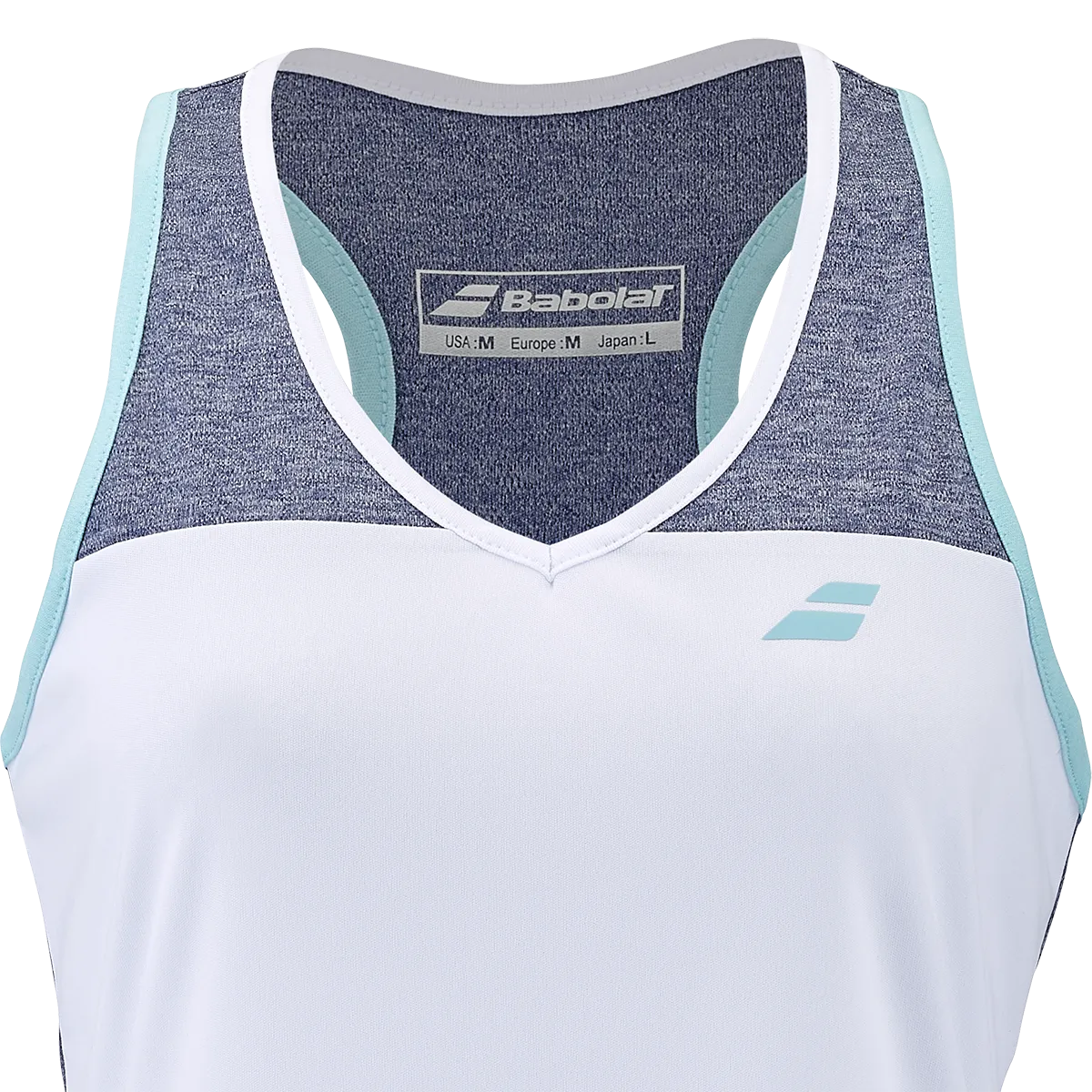 Babolat Women's Play Tank Top White Blue Heather