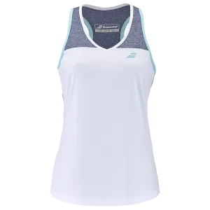 Babolat Women's Play Tank Top White Blue Heather