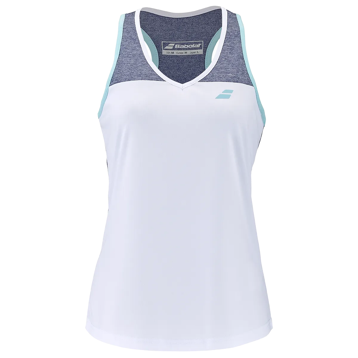 Babolat Women's Play Tank Top White Blue Heather