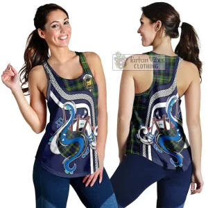 Bailey Modern Tartan Women's Racerback Tanks with Epic Bagpipe Style