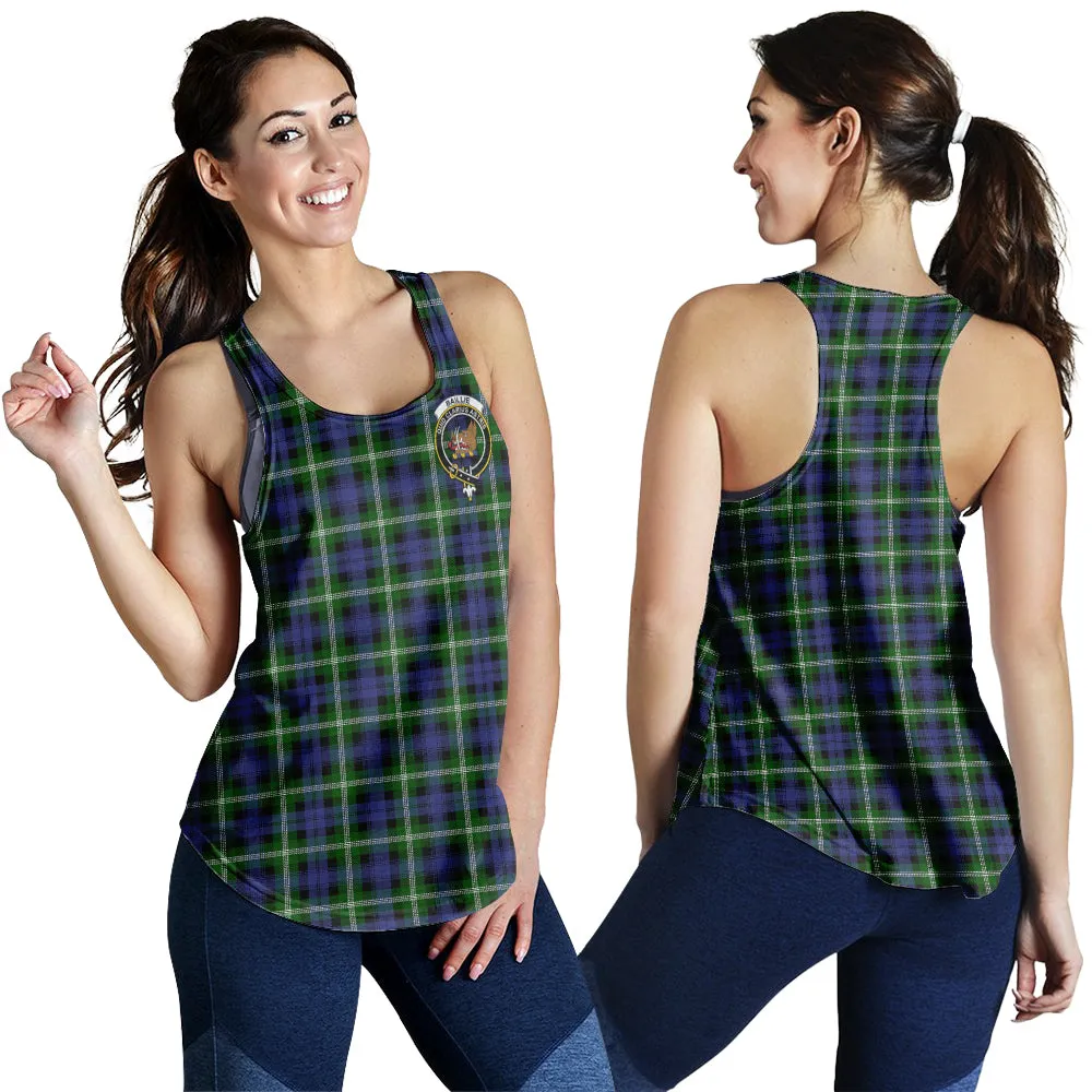 Baillie (Bailey) Tartan Women Racerback Tanks with Family Crest