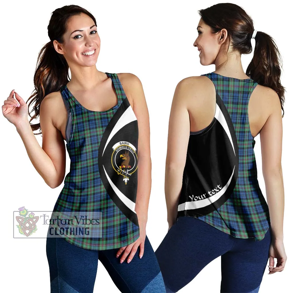 Baird Ancient Tartan Women's Racerback Tanks with Family Crest Circle Style