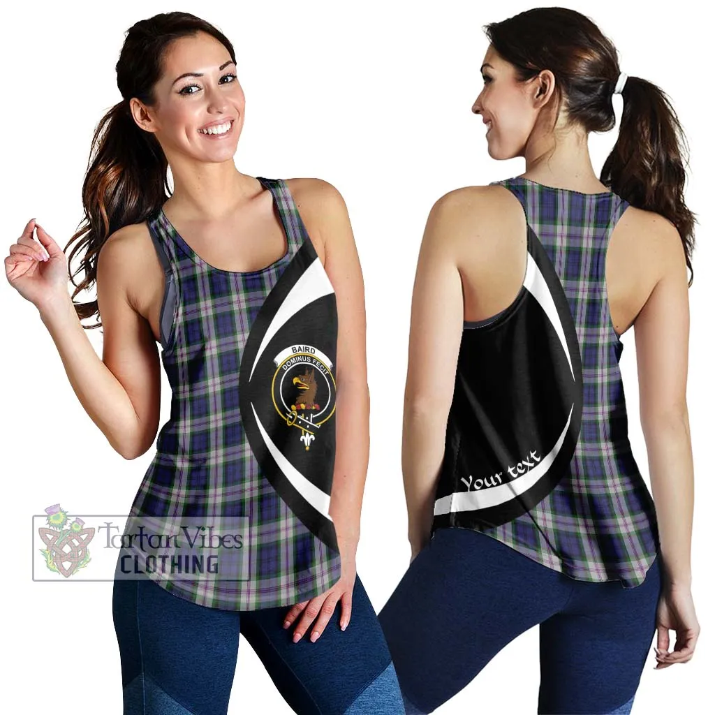 Baird Dress Tartan Women's Racerback Tanks with Family Crest Circle Style