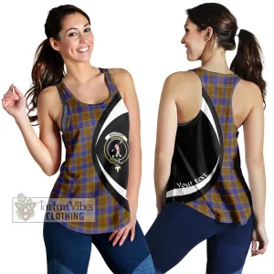 Balfour Tartan Women's Racerback Tanks with Family Crest Circle Style