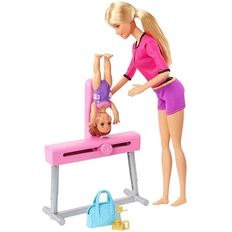 Barbie Gymnastics Coach Dolls and Playset