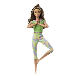 Barbie Made to Move Doll with 22 Flexible Joints Long Wavy Brunette Hair