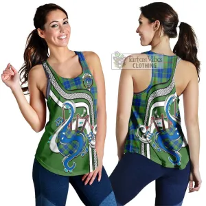 Barclay Hunting Ancient Tartan Women's Racerback Tanks with Epic Bagpipe Style