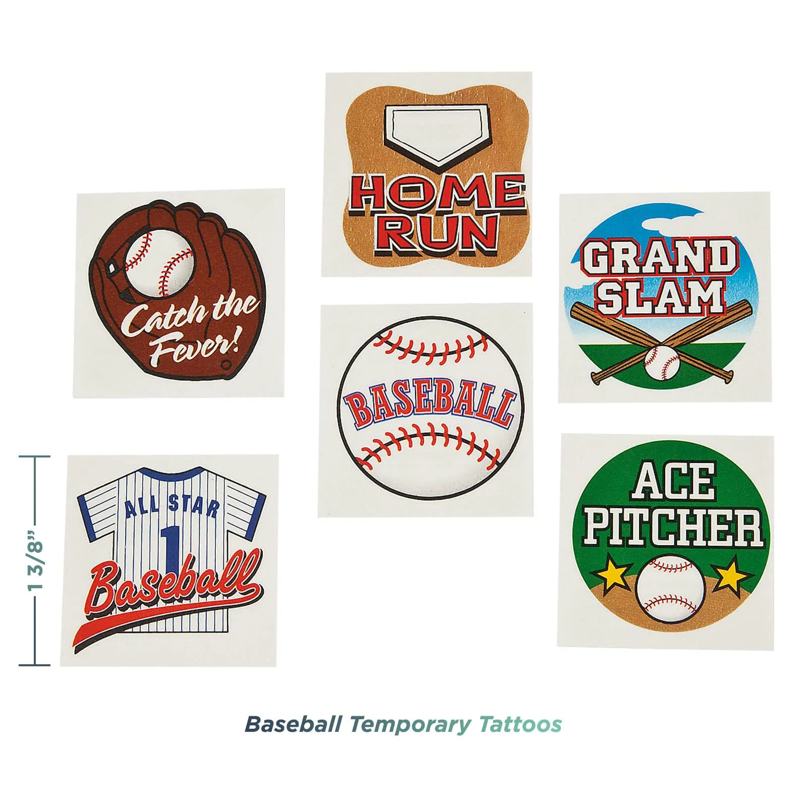 Baseball Party Favors Assortment - Goody Bags, Paper Fans, Rubber Bracelets, Tattoos, and Stickers (1 Dozen of Each, 60 Pieces Total)