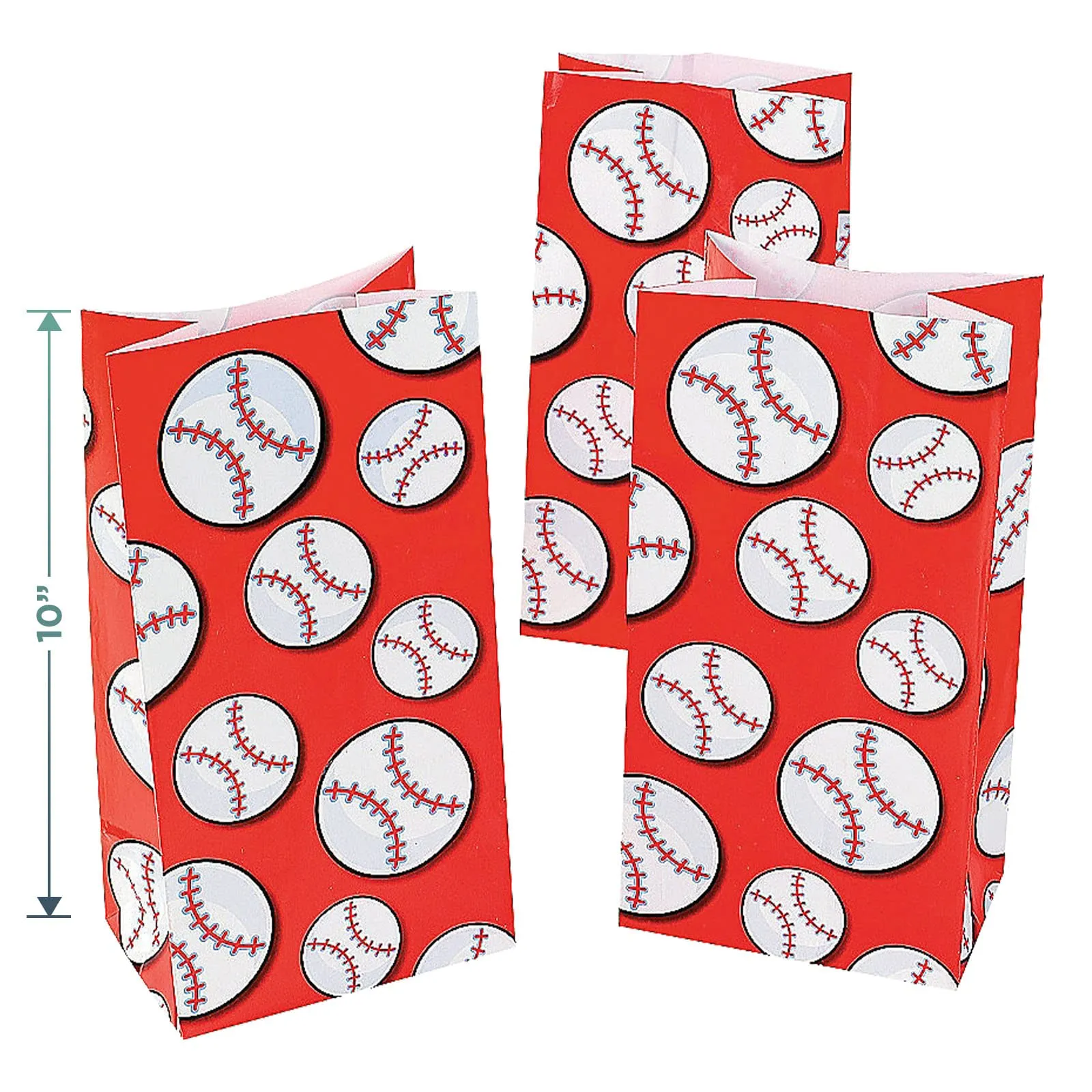 Baseball Party Favors Assortment - Goody Bags, Paper Fans, Rubber Bracelets, Tattoos, and Stickers (1 Dozen of Each, 60 Pieces Total)