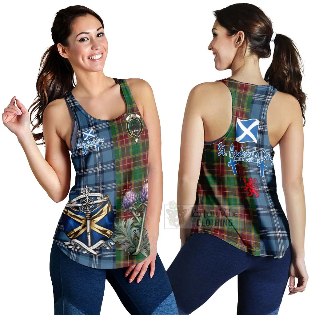 Baxter Tartan Women's Racerback Tanks Happy St. Andrew's Day Half Tartan Style