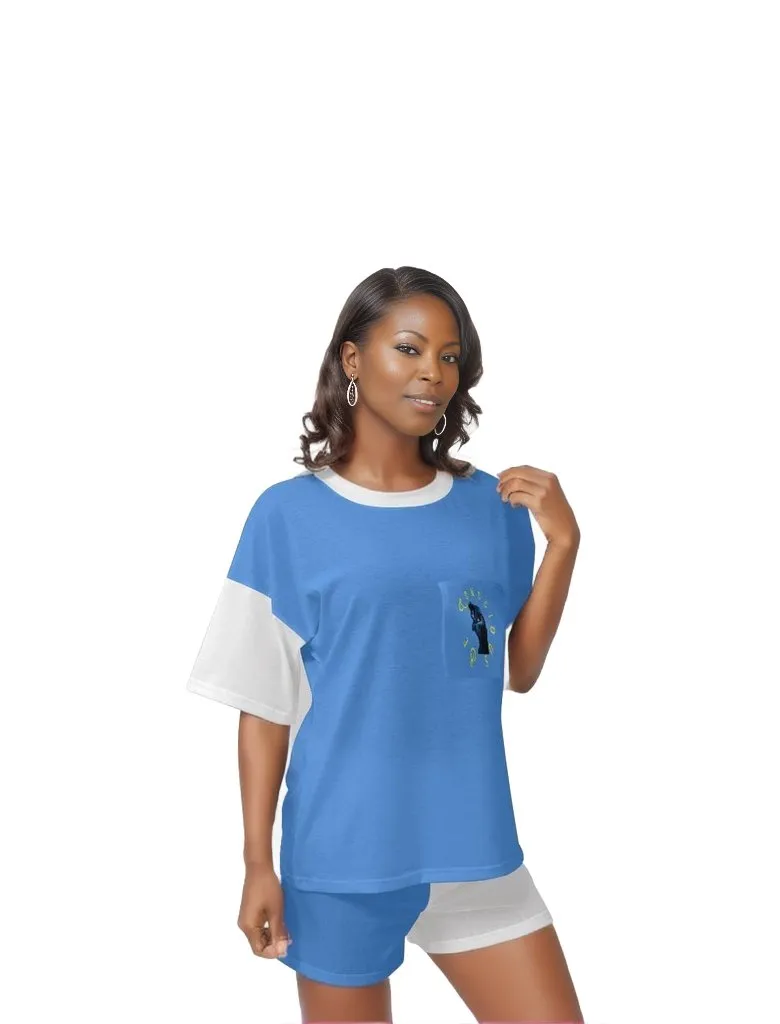 Be Conscious Womens Loose T-shirt Short Set