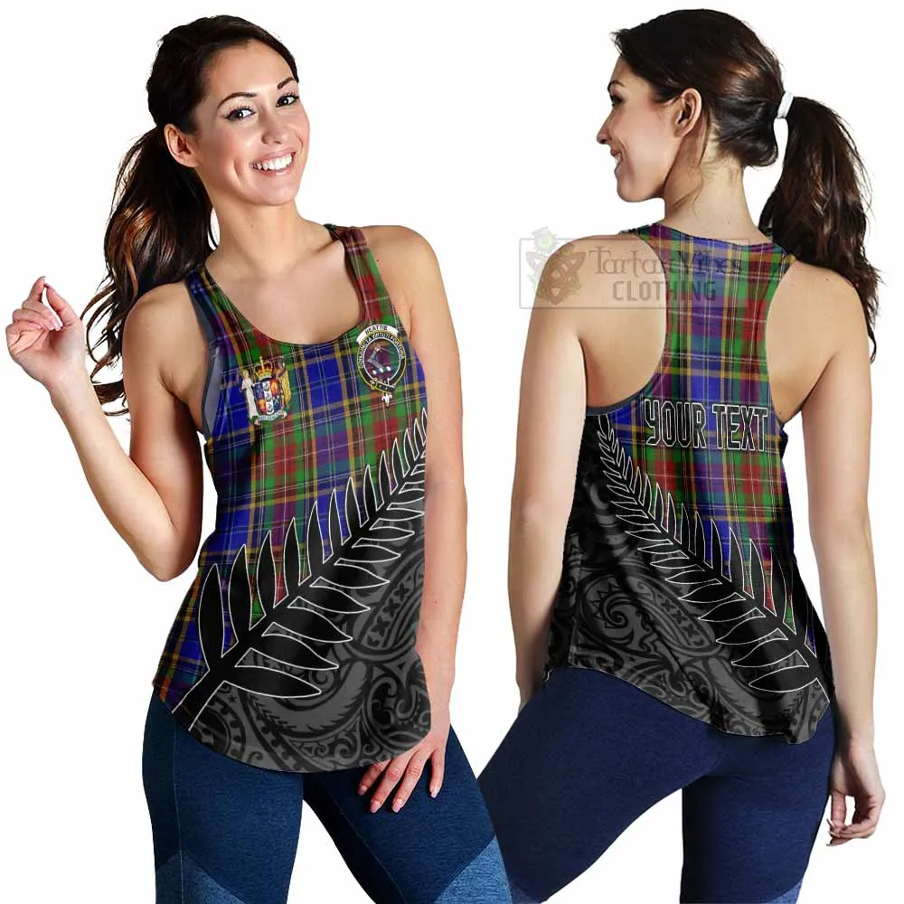 Beattie (Beatty) Crest Tartan Women's Racerback Tanks with New Zealand Silver Fern Half Style