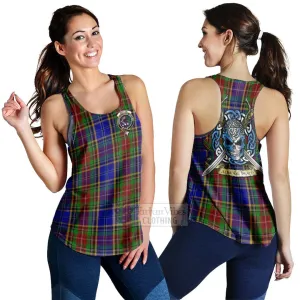 Beattie (Beatty) Tartan Women's Racerback Tanks with Family Crest Celtic Skull Style