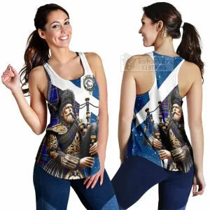 Beattie (Beatty) Tartan Women's Racerback Tanks with Family Crest Scottish Bagpiper Vibes