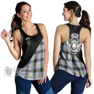 Bell Tartan Women's Racerback Tanks with Family Crest and Military Logo Style