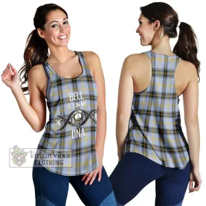 Bell Tartan Women's Racerback Tanks with Family Crest DNA In Me Style