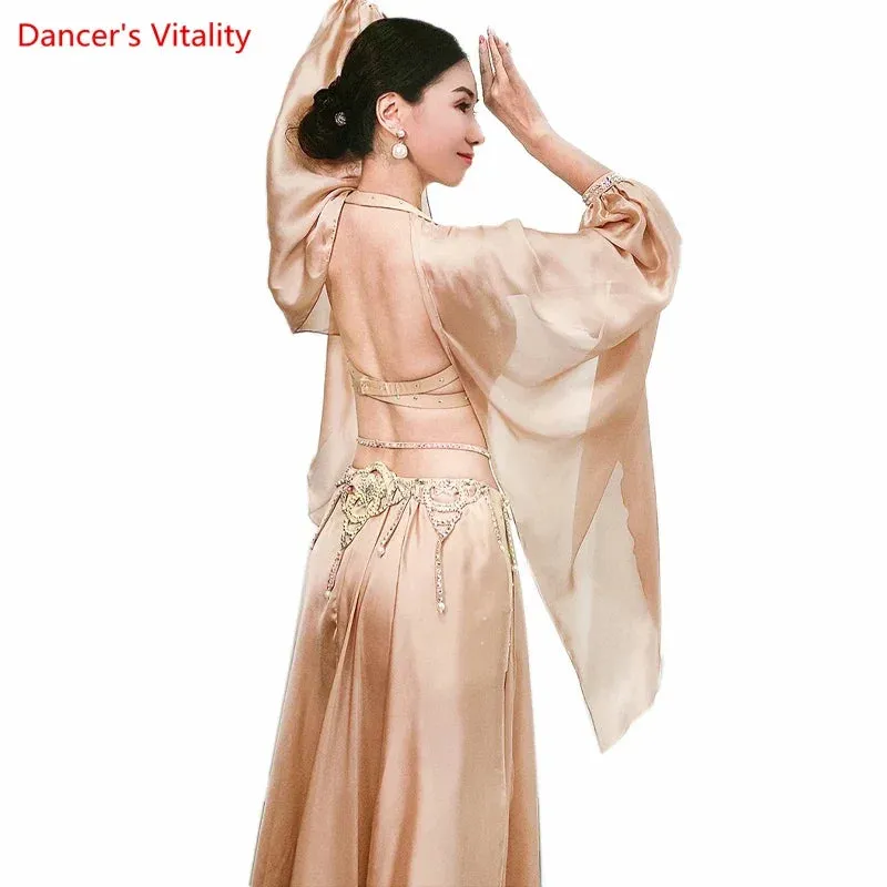 Belly Dance Performance Dress Senior Satin Bra long Skirt 2pcs for Women Bellydance Competiton Costume Oriental Wear Outfit