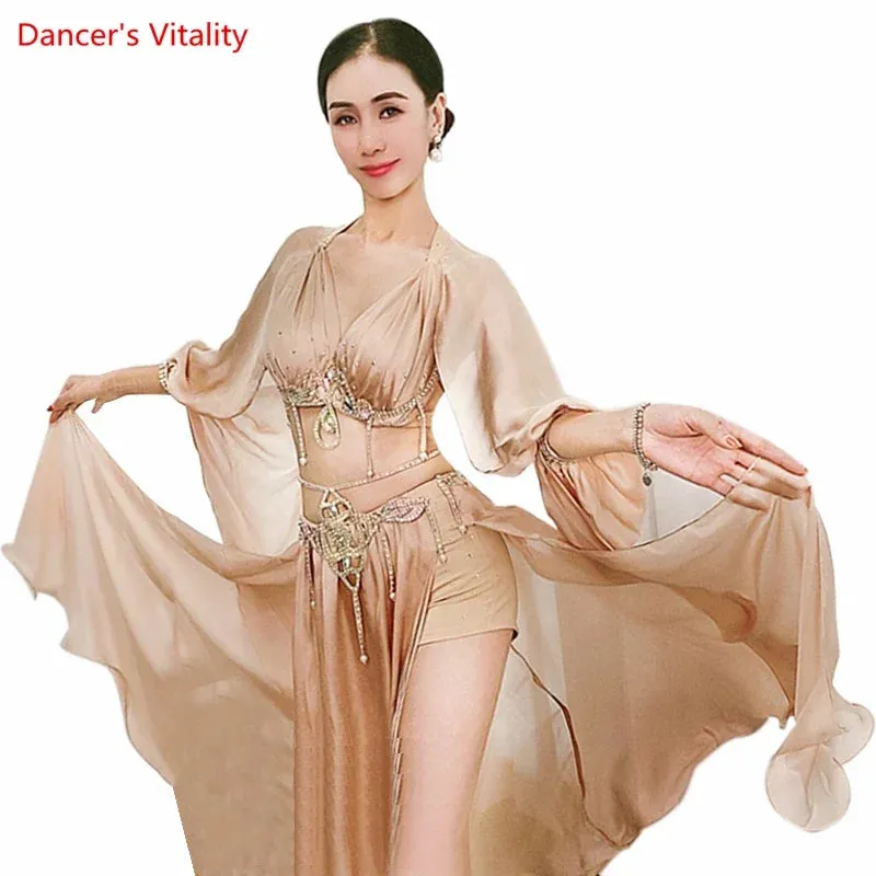 Belly Dance Performance Dress Senior Satin Bra long Skirt 2pcs for Women Bellydance Competiton Costume Oriental Wear Outfit