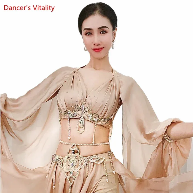 Belly Dance Performance Dress Senior Satin Bra long Skirt 2pcs for Women Bellydance Competiton Costume Oriental Wear Outfit