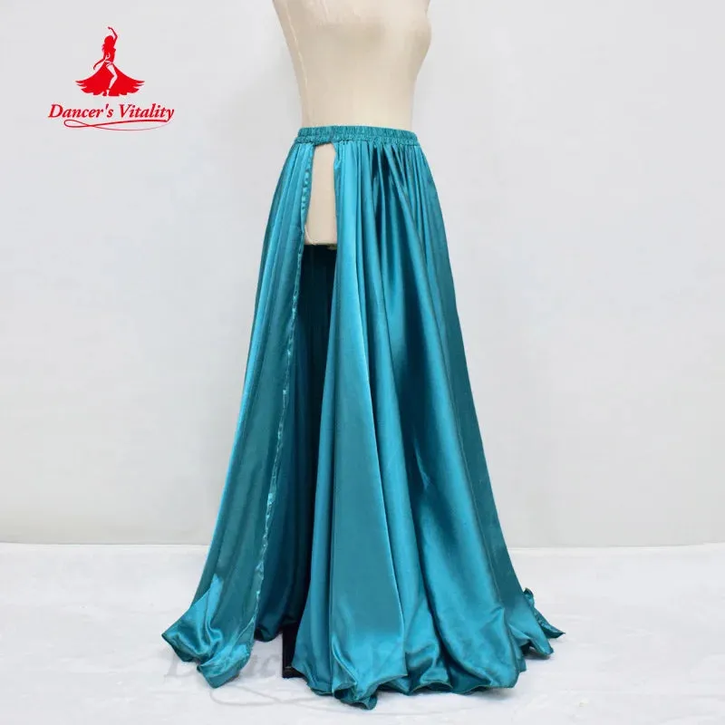 Belly Dancing Costume Women's Customized High End Satin Sexy Split Long Skirts Oriental Dance Professional Performance Clothing