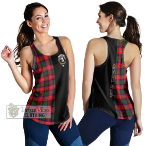 Belsches Tartan Women's Racerback Tanks with Family Crest and Half Of Me Style