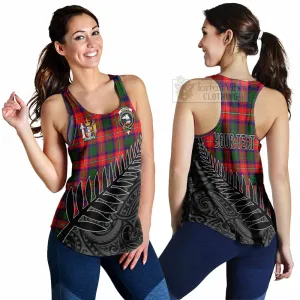 Belshes (Belsches) Crest Tartan Women's Racerback Tanks with New Zealand Silver Fern Half Style