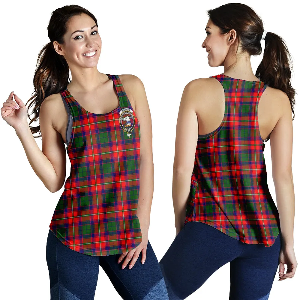 Belshes Tartan Women Racerback Tanks with Family Crest