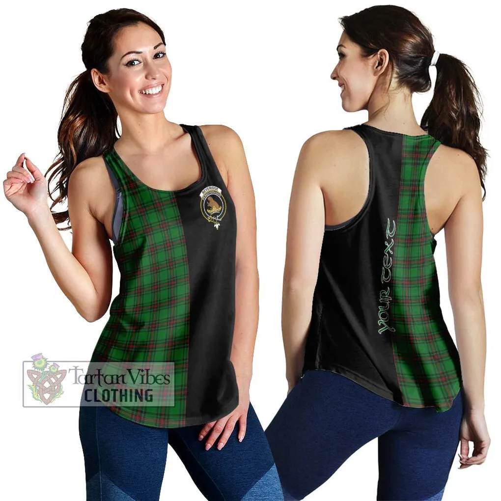 Beveridge Tartan Women's Racerback Tanks with Family Crest and Half Of Me Style