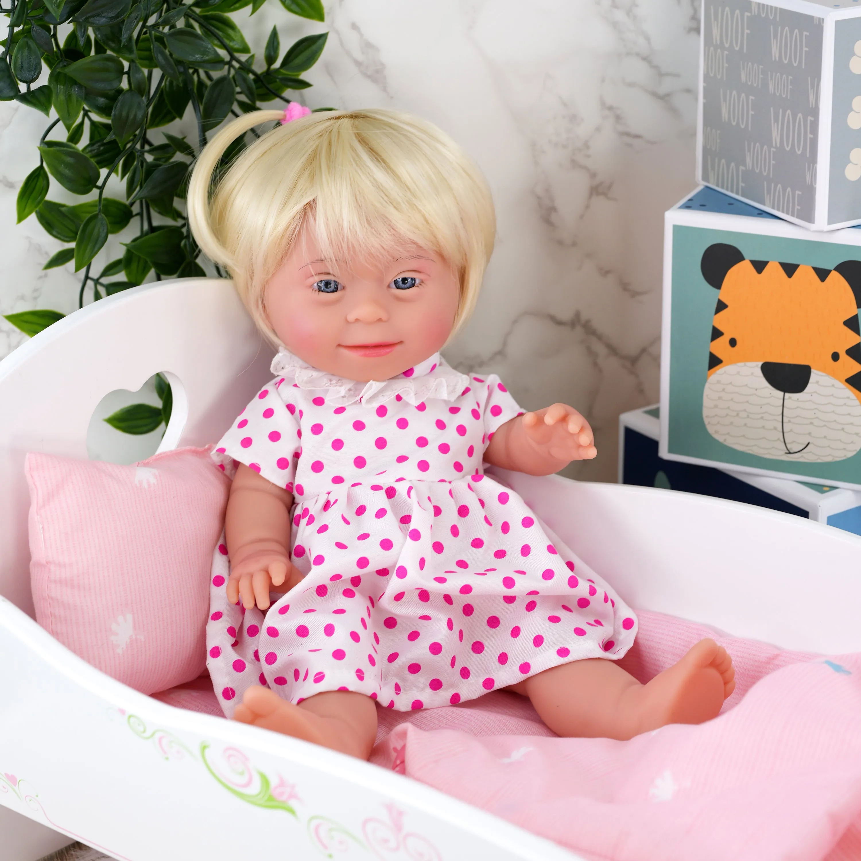 BiBi Doll Down Syndrome Girl - Blonde Hair (36 cm / 14")