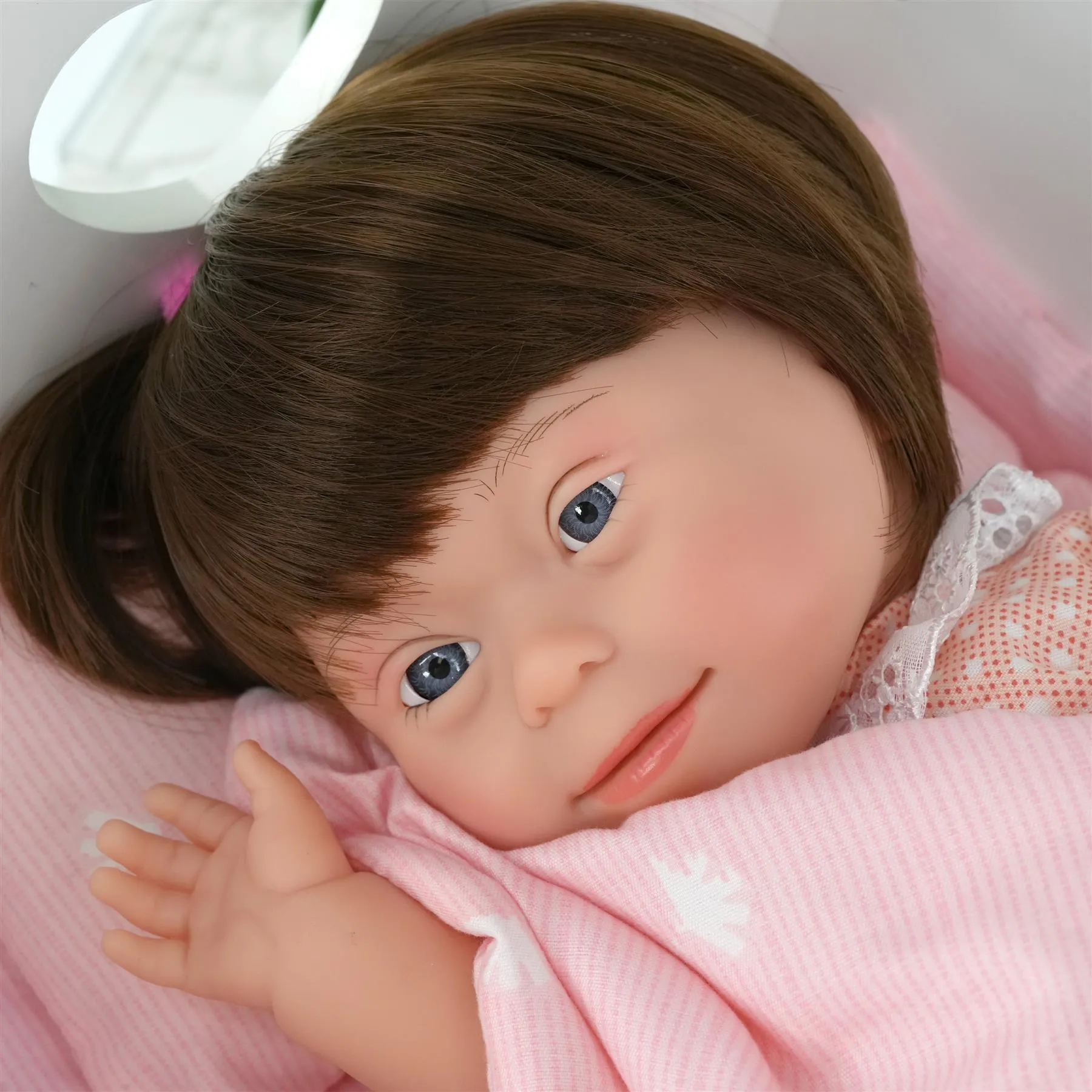 BiBi Doll Down Syndrome Girl - Brown Hair (36 cm / 14")