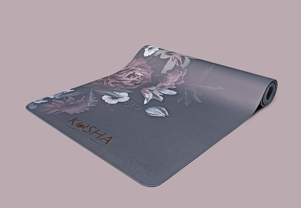 Black Bloom PUre Couture Yoga Mat