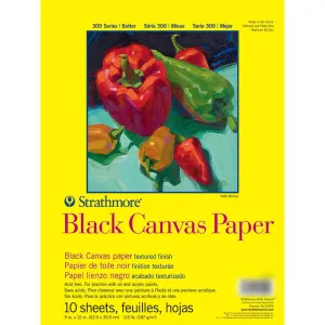 Black Canvas Paper Pad 9in x 12in