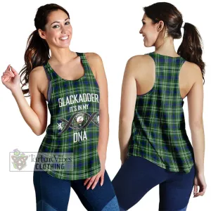 Blackadder Tartan Women's Racerback Tanks with Family Crest DNA In Me Style