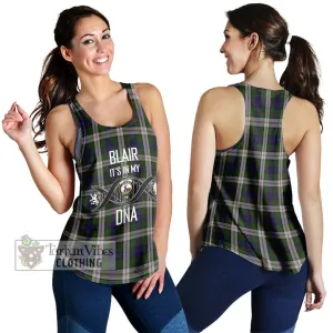 Blair Dress Tartan Women's Racerback Tanks with Family Crest DNA In Me Style