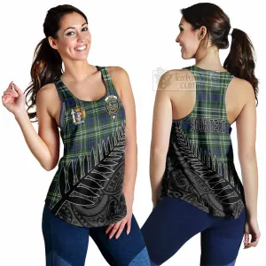 Blyth Crest Tartan Women's Racerback Tanks with New Zealand Silver Fern Half Style