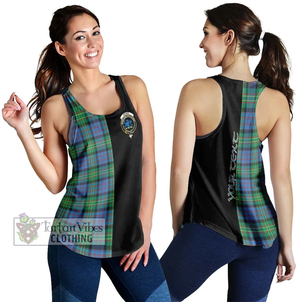 Bowie Ancient Tartan Women's Racerback Tanks with Family Crest and Half Of Me Style