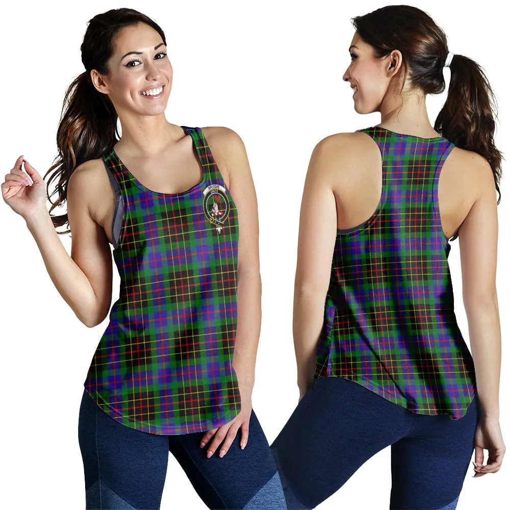 Brodie Hunting Modern Tartan Women Racerback Tanks with Family Crest