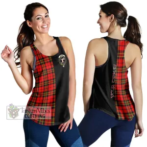 Brodie Modern Tartan Women's Racerback Tanks with Family Crest and Half Of Me Style