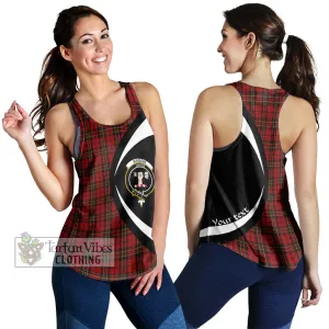 Brodie Tartan Women's Racerback Tanks with Family Crest Circle Style