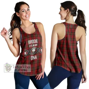 Brodie Tartan Women's Racerback Tanks with Family Crest DNA In Me Style