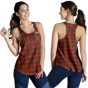 Bruce Tartan Women Racerback Tanks with Family Crest